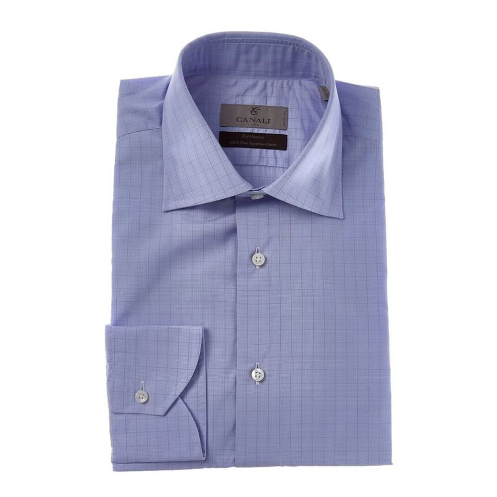 Canali Mens  Dress Shirt, Blue